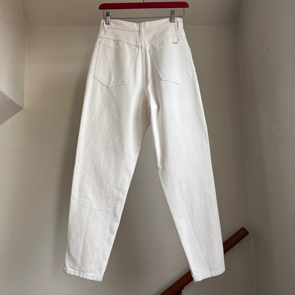 Vintage 90s Bill Blass White High Waisted Rise‎ Jeans Size 27 100% Cotton